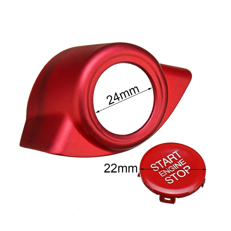New2Pcs Engine Start Stop Push Button Frame Cover for Alfa Romeo Giulia Stelvio 17