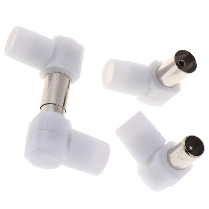 2 Pairs Practical 90 Degrees Male And Female TV Plug For Antennas TV Coaxial Male Plugs Adapter Right Angle Antennas Connectors