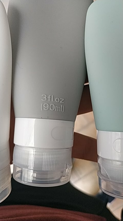 1 lot /3 st silikonpåfyllningsbar flaska 60/90ml reseschampoflaska lotionpackningspressflaskor bärbar kosmetikbehållare: Grå -1pc / 90ml 3oz