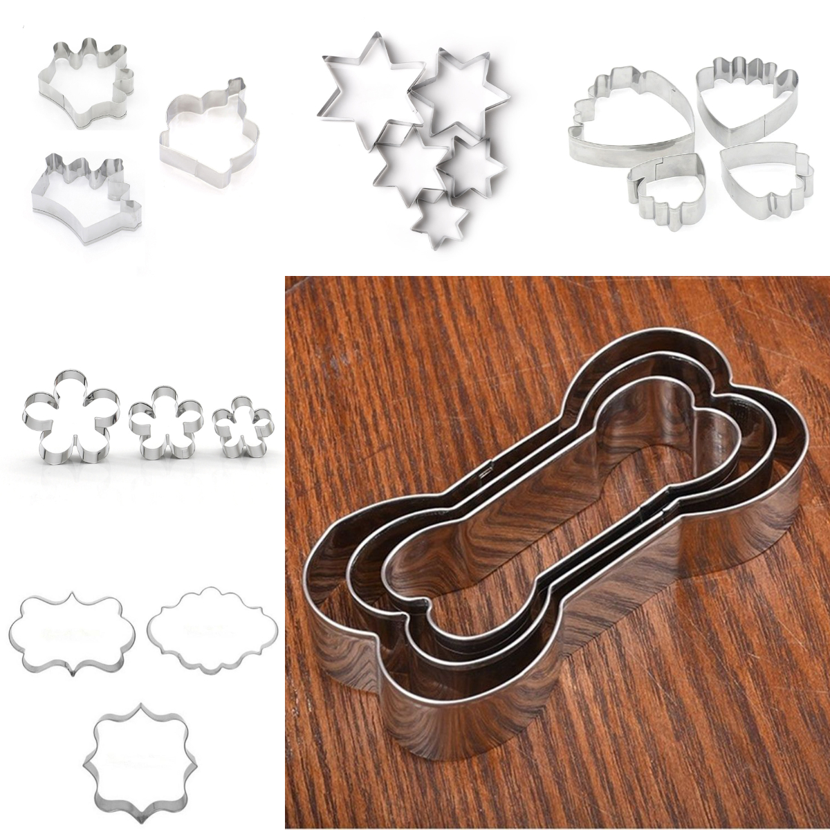 Moule à biscuits en acier inoxydable, 3 pièces, en os de chien, pour biscuits, Fondant, pâtisserie, outil de cuisson, décoration de gâteaux, Sugarcraft