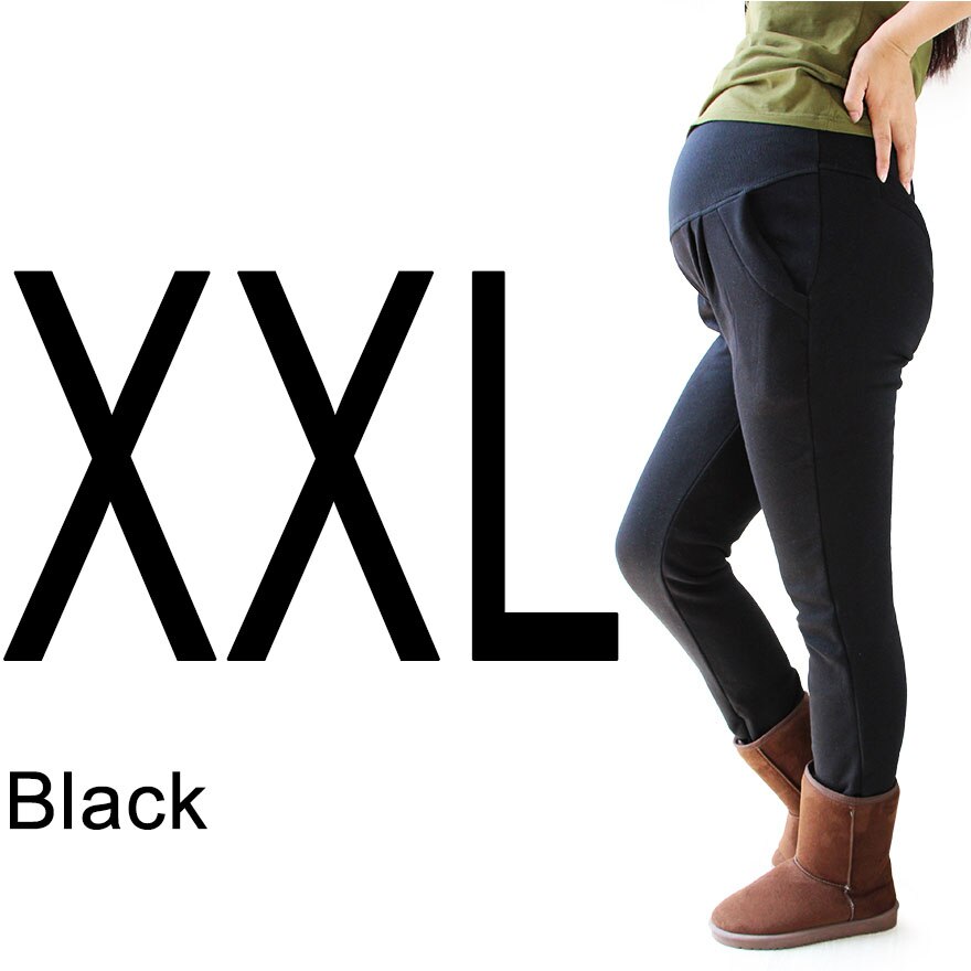 Big Size Winter Maternity Velvet Leggings XL XXL 3XL 4XL Adjustable High Elastic Legging Pants For Pregnant Women Warm Clothes: Black XXL