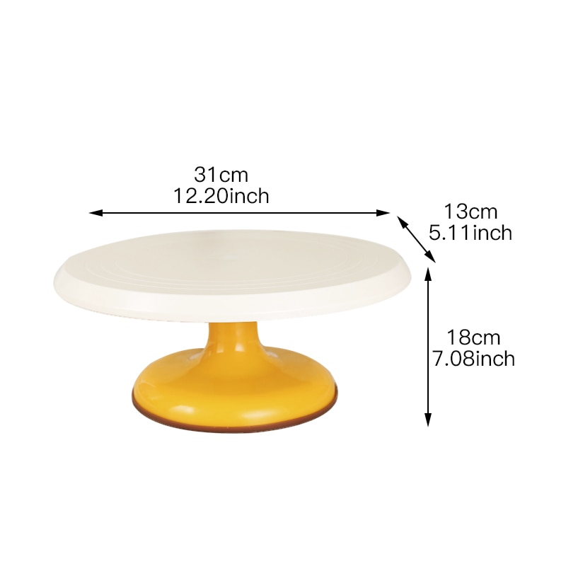 Plastic Cake Turntable Rotating Non-slip 12 Inch Birthday Cake Stand Baking Decoration Round Base For Kitchen Baking Tools