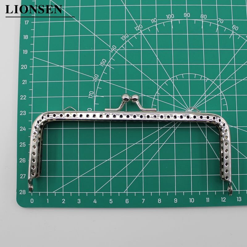 1 Stuk Glanzende Zilveren Vierkante Basic Metal Purse Frame Kus Sluiting Lock Diy Tas Accessoires 6.5/8.5/10.5/12.5/15/18Cm