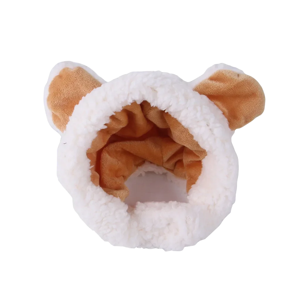 Casquette de chat drôle, couvre-tête en peluche, mignon chat chien tissé, coiffure chaude, chapeau pour animaux de compagnie, chaton, chiot, accessoires de Costume de Cosplay: Rouge