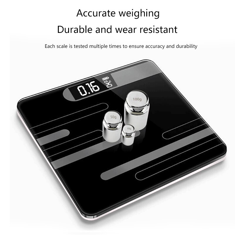 Body Weighing Digital Body Weight Scale LCD Display Glass Smart Electronic Scales