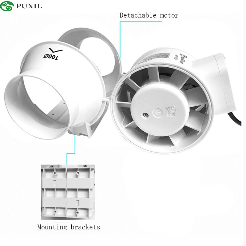 Round duct fan 100 kitchen fumes 4 inch extractor fan bathroom ventilation fan strong extractor silent HF-100S