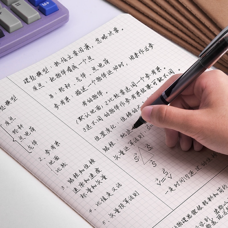 A5 A4 B5 38 pages grid notebook Korea simple retro student square lattice 16 32K kraft paper notepad