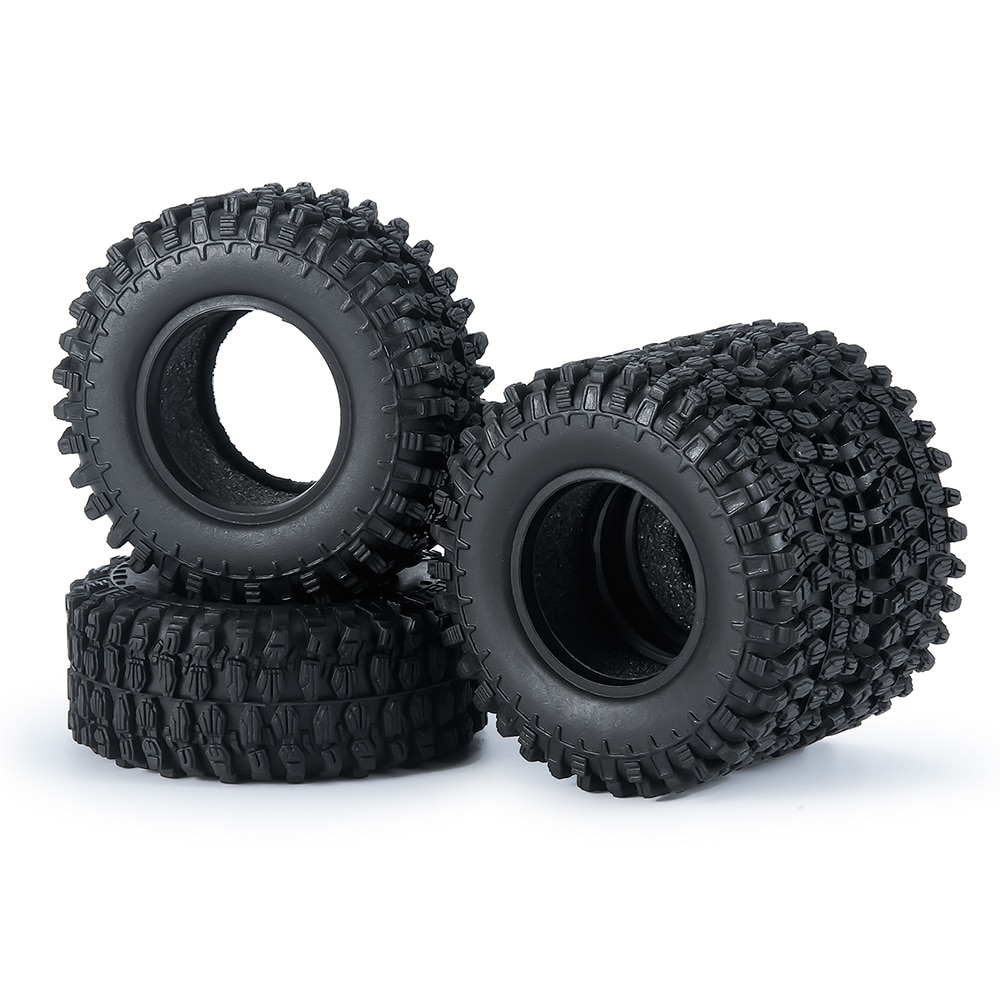 YEAHRUN 4PCS 1.0" Miękkie gumowe opony do wszystkich terenów 50 * 20 / 54 * 23 mm do 1/24 RC Crawler Car Axial SCX24 1/18 TRX4M Upgrade Tyres