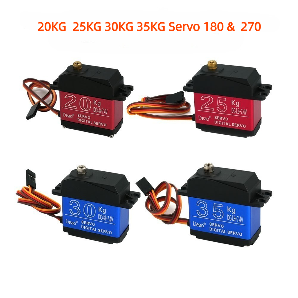 Hoog koppel digitale servo waterdicht 20KG 25KG 30KG 35KG servo 180 graden 270 graden metal gear 25T RC vrachtwagen mechanische arm