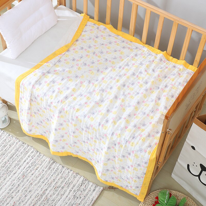 6 couches bébé emmailloter dans la couverture de bébé et emmailloter haute densité 100% coton bébé couvertures 150*200 tricoté bébé enfant poussette couverture: Rabbit 150200