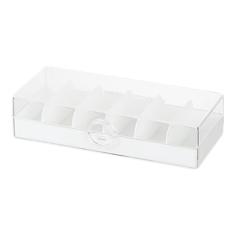 Lightweight Unique Clear Useful Cable Storage Box Storage Cable Container 6 Compartments for Jewelry:  White