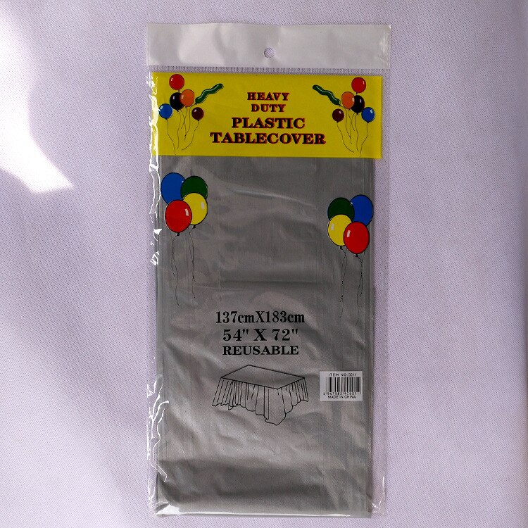 10pcs Disposable tablecloth party tablecloth PE waterproof plastic birthday dessert table plain color banquet tablecloth: grey