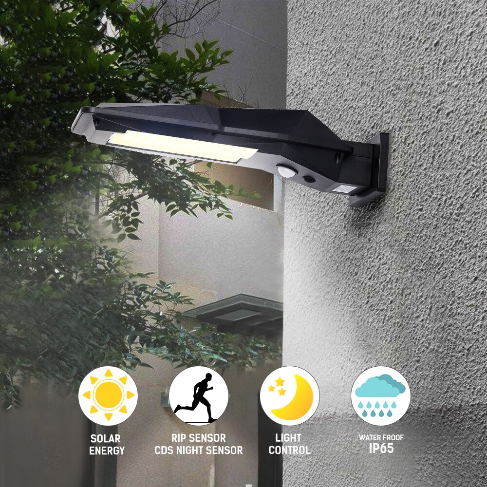 20w cob sol gadebelysning vandtæt pir motion / nattsensor mini batteridrevne væglamper til gadehave natlys: Default Title