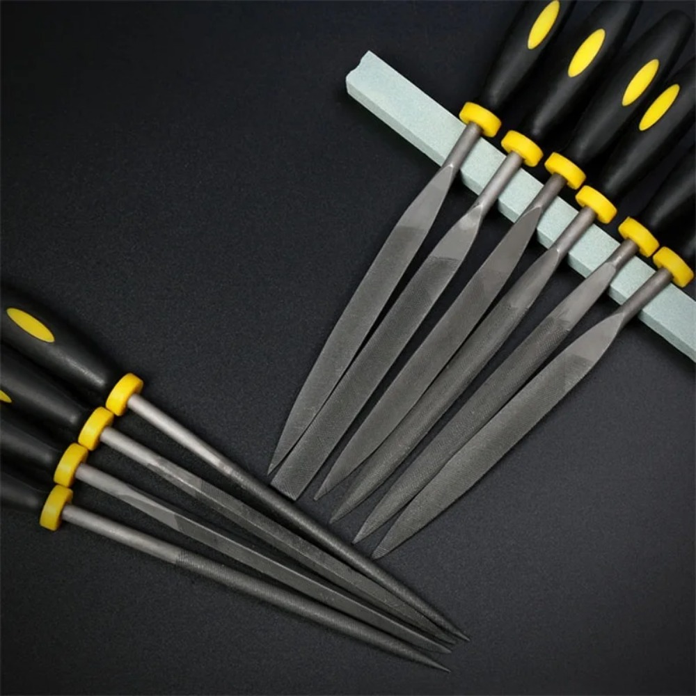 10 Pcs Needle File Set For Jeweler Wood Carving Craft Metal Glass Stone 3 Sizes LS'D Tool