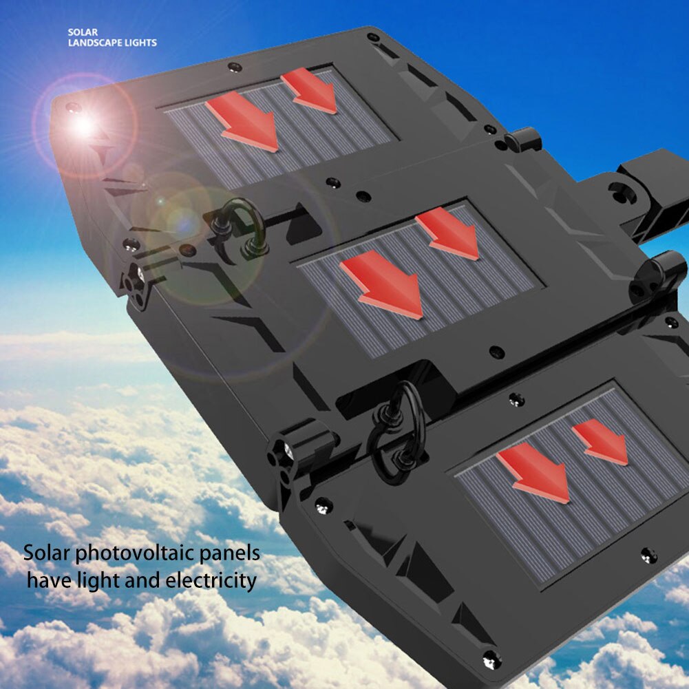 264/384 LED 3 COB Solar Street Lights Outdoor 3 Head Motion Sensor 180 Angle Wide Lighting Waterproof Remote Control Wall Lamp