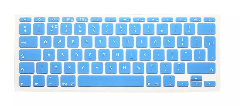 English UK EU Silicone Keyboard Cover For Apple Mac MacBook Air 11 11.6&quot; A1370 A1465 Model Euro/ISO Layout Protective Film: Lake blue
