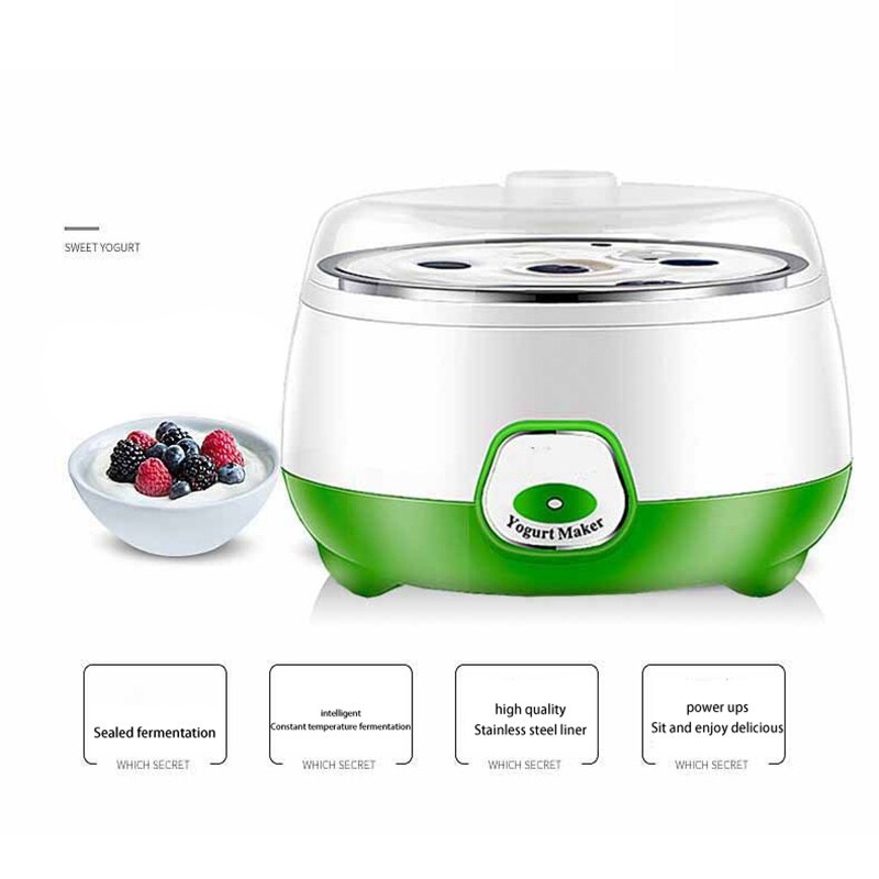 Small Automatic Electric Yogurt Maker 0.8L Stainless Steel Fermenter Homemade Yoghourt Machine for Baby Kids Food