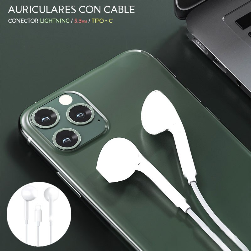 Headphones with Cable and Microphone for mobile Laptop PC Headphone Type C Lightning 3.5mm