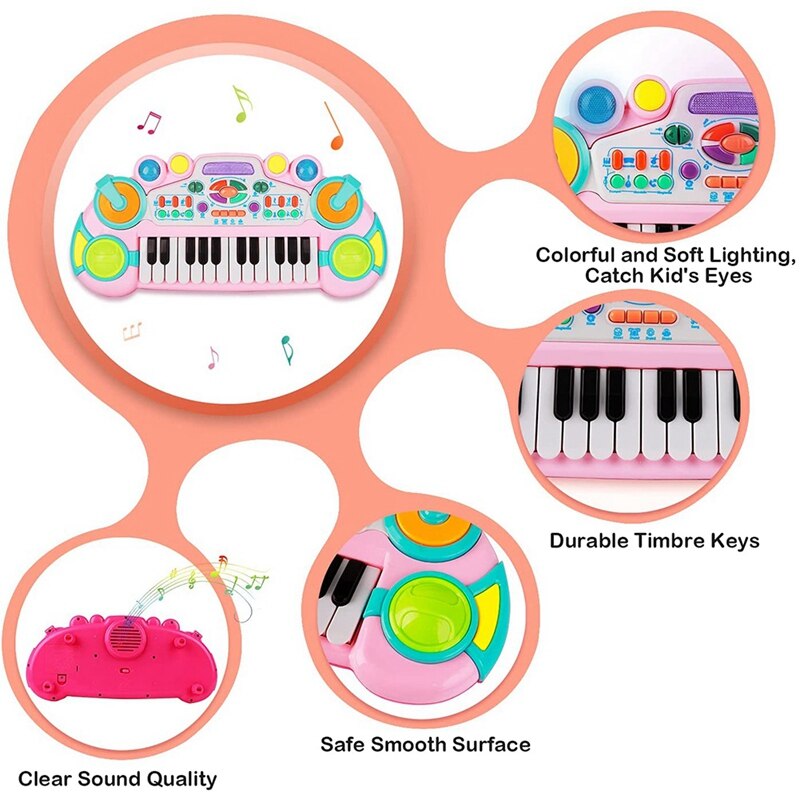 Peuter Keyboard Piano 24-Key Kinderen Piano Speelgoed Multifunctionele Muzikale Speelgoed Voor Jonge Kinderen Jongens En Meisjes