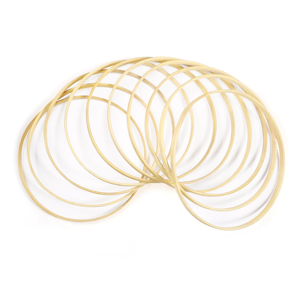 10 pièces 15cm/20cm/23cm/26cm attrapeur de rêves anneau broderie cerceau bambou cercle rond en bois bricolage Art artisanat point de croix outils