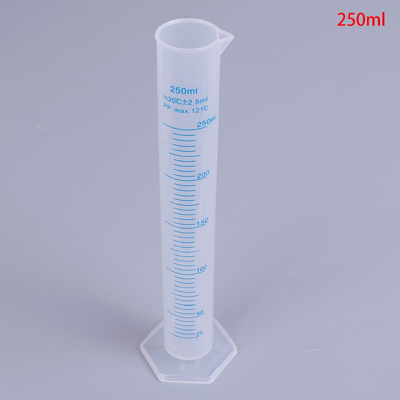 1Pcs 250ml Measuring Plastic Graduated Cylinder Measuring Cylinder Blue Scale Acid And Alkali Resistant Measuring Cylinder