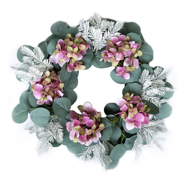 Christmas Wreath Door Flowers Plant Wreath Wall Decor Heart Round Wreath Garlands: 4