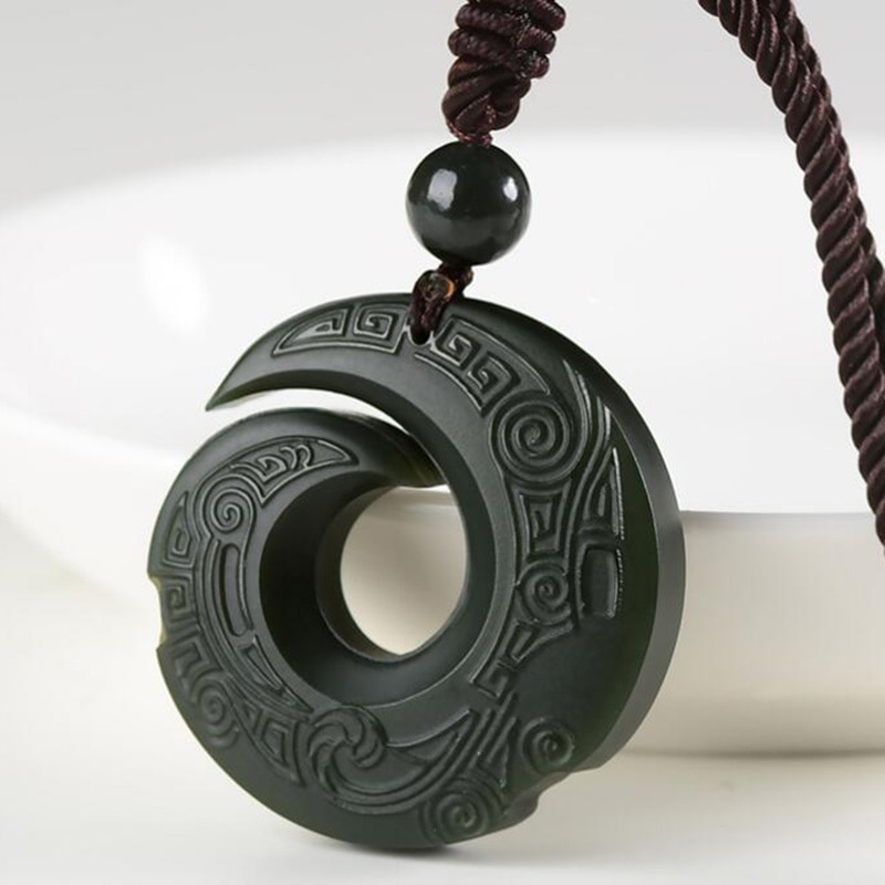 Natural Hetian Qing yu Jade Pendant Jewelery Lucky Exorcise evil spirits Auspicious Amulet Fine Jewelery Jade Pendant