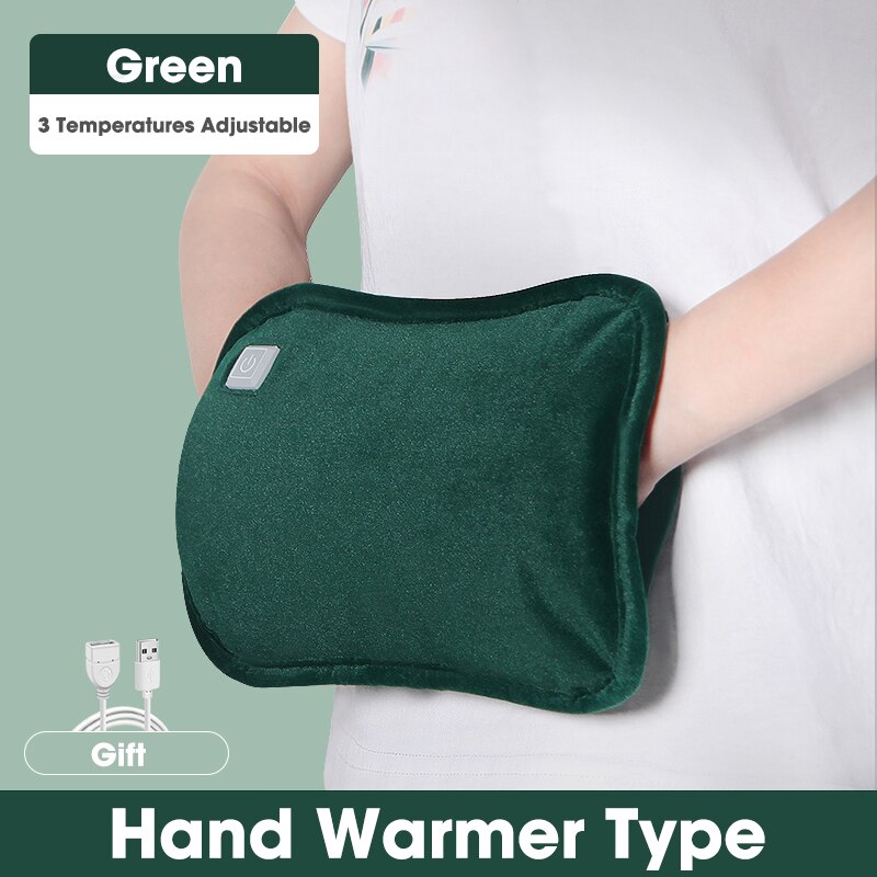 Chauffe-main rose USB coussin chauffant électrique Portable graphène chaleur oreiller fille coussin chauffe-mains thérapie soulagement de la douleur pour l'hiver: Warmer Green Pro