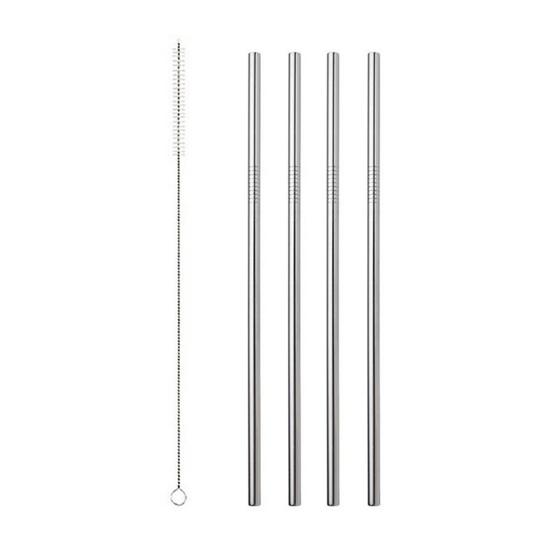 1/2/4pcs Stainless Steel Straw Reusable Metal Drinking Straw With Cleaner Brush For Home Party Barware Bar Accessories ^1: I