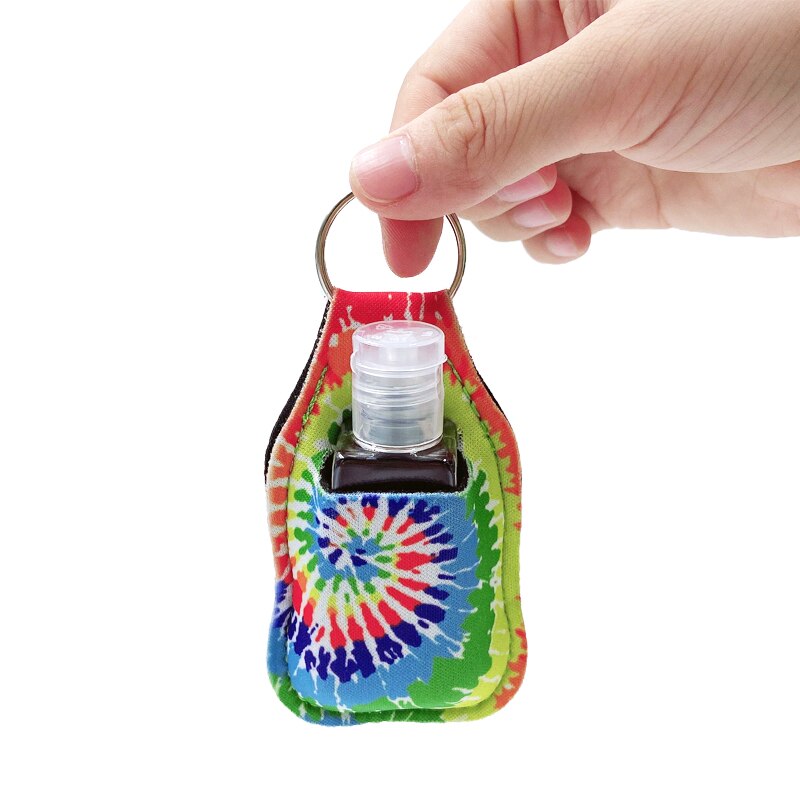 Handsprit nyckelringhållare reseflaska påfyllningsbara behållare 30ml flip lock återanvändbara flaskor med nyckelringshållare