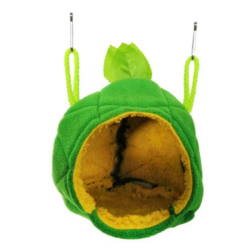 Small Pet Nest Cartoon Fruit Shape Guinea Pig Hedgehog Warm House Hanging Bed: Green