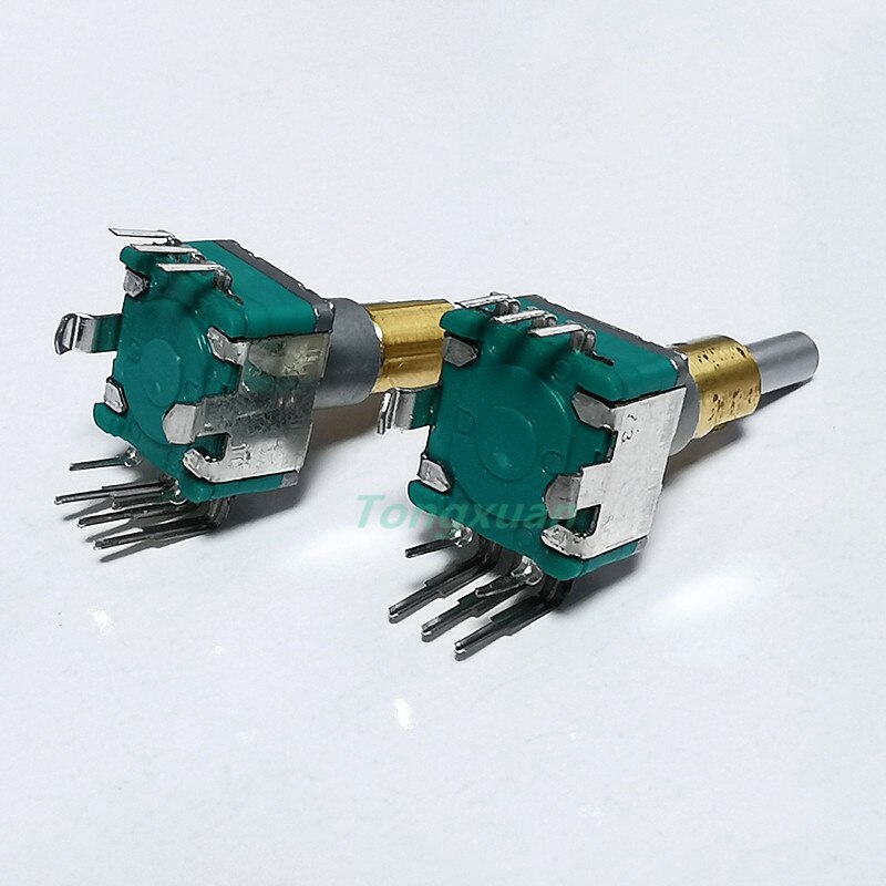 1pc EC11EBB24C03 Dual-Shaft Axis Encoder With Push Button Switch 30 Position 15 Pulse Handle 25mm 8Pins