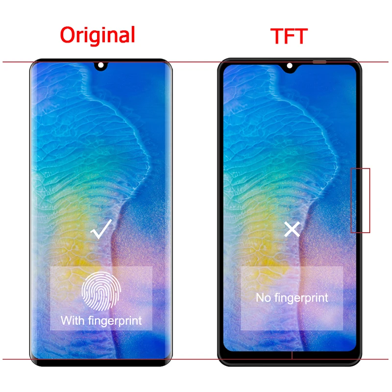 Skärm till Huawei P30 Pro LCD med Ram - 6.47" AMOLED Touch Screen Digitizer Panel