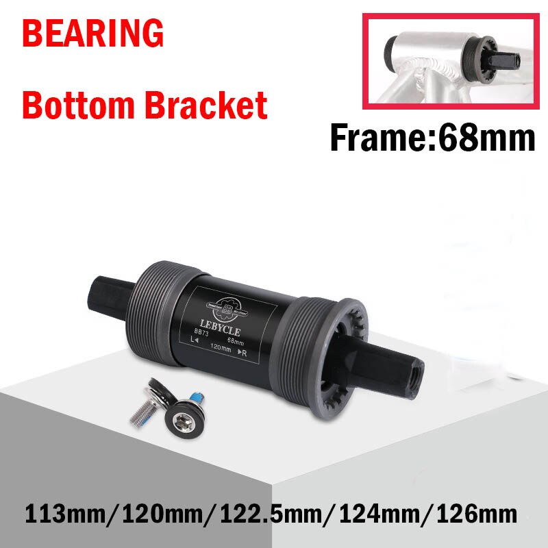 Bike BSA Bottom Bracket 113mm 120mm 122.5 124mm 126mm Quare Hole Crank Axis bicycle parts for Square Tapered Spindle Crankset