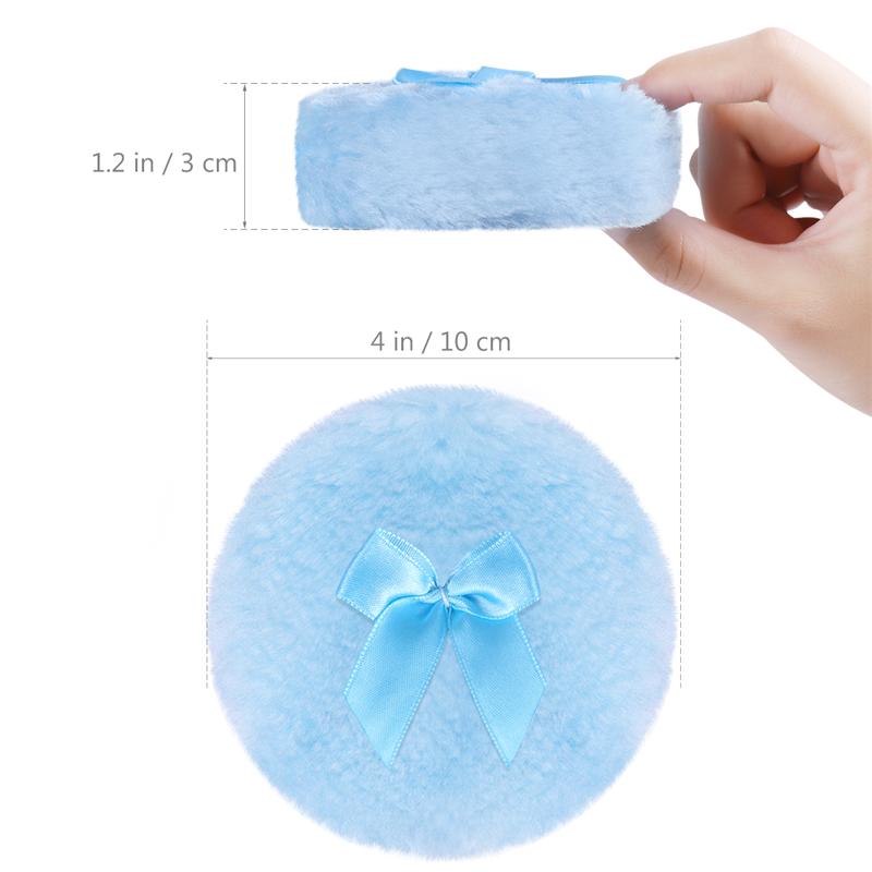 2PCS Soft Plush Fluffy Powder Puff Comfortable Toddler Body Dusting Powder Puffs Talcum Cosmetic Puff With Cute Bowknot