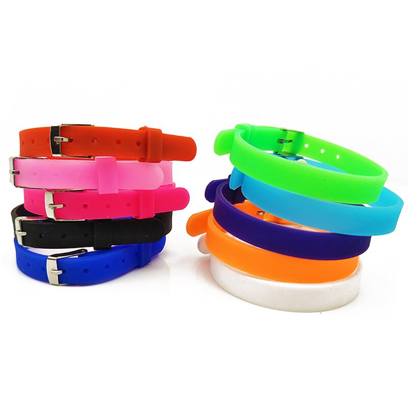 5pcs Silicone Wristband Bracelet Casual Bangles Wrist Band Sports Jogger Running Adjustable Jewelry Accessories
