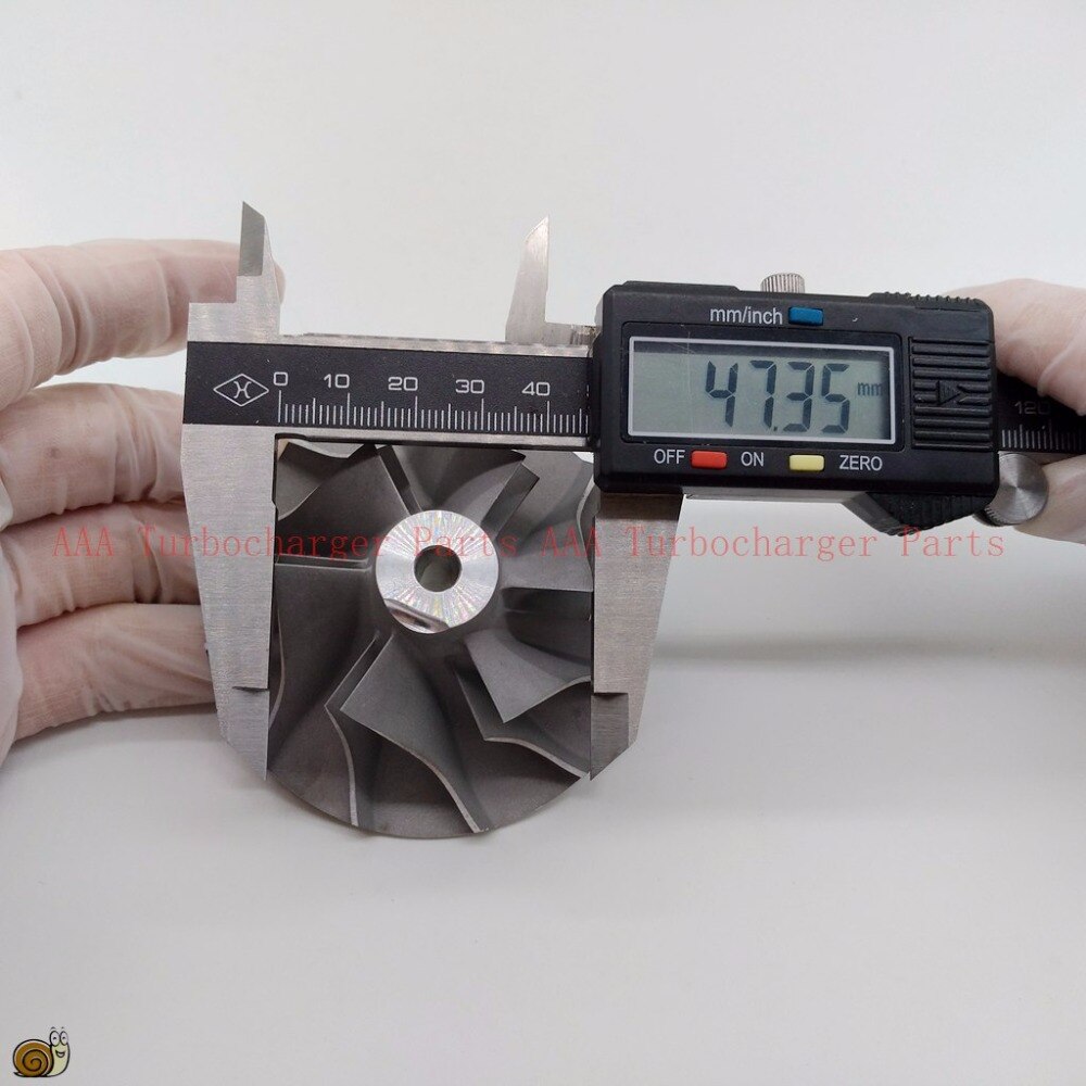 TB34 Turbo onderdelen Compressor Wiel 47.4x75mm, 6/6 blades leverancier AAA Turbocompressor onderdelen