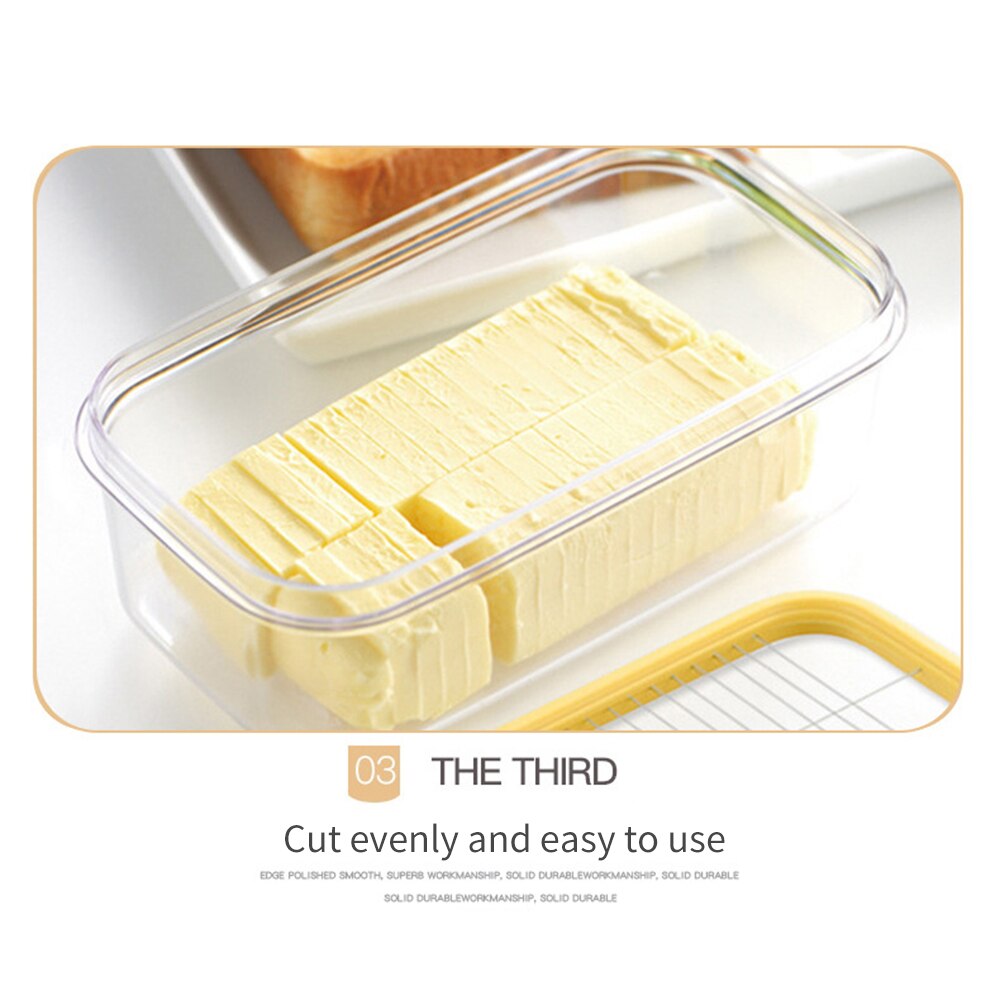 Butter Box Multifunctional Plastic Butter Dish With Slicer For Easy Cutting BPA Free Butter Box 2 In 1 Clear Butter Container