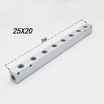 25 x 20mm 1/4 "bsp kvinnlig pneumatisk koppling snabbkoppling gasfördelare grenrörsdelare aluminiumblock för luftkompressor: 8- vägs 10- port