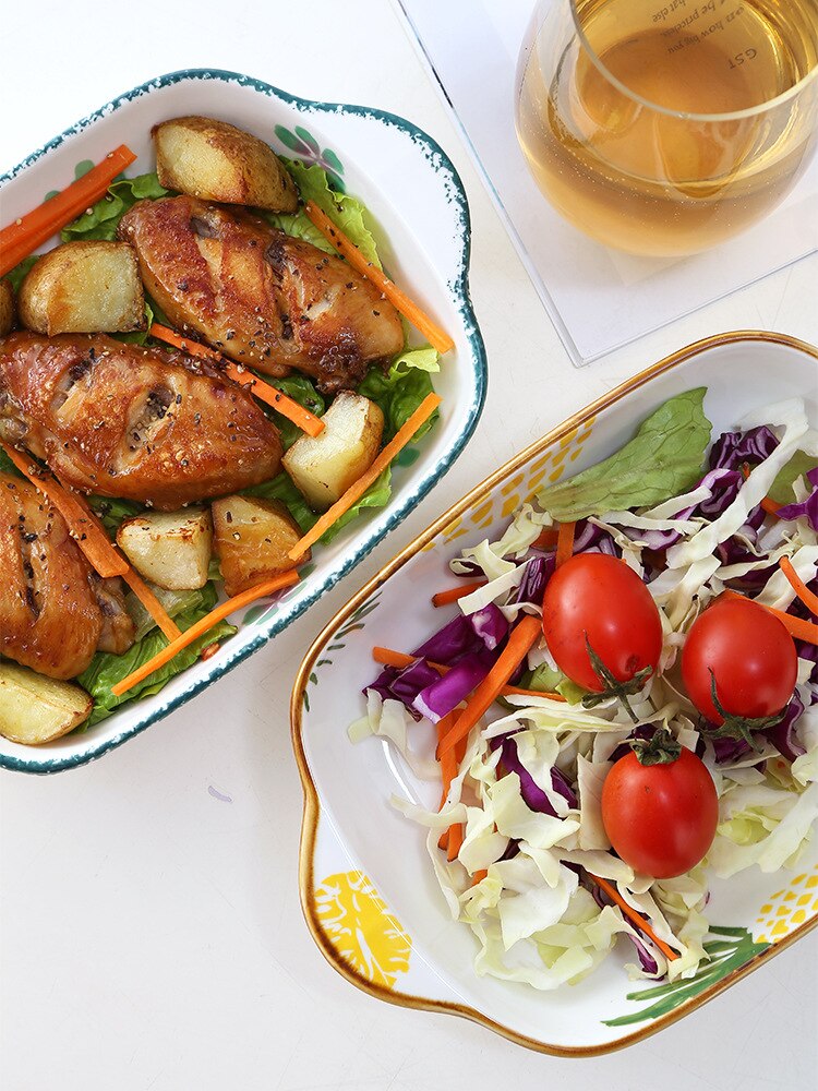 Bakeware ceramic oven air fryer special plate home girl heart tableware plate fruit breakfast dinner