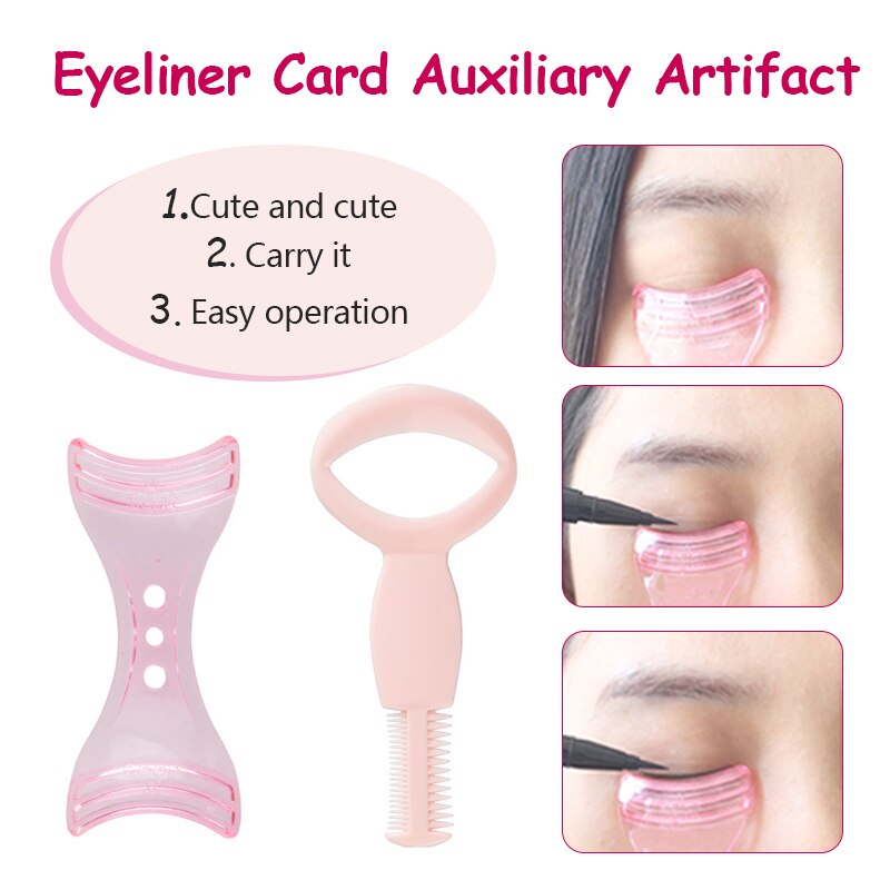1 Pc Roze Eyeliner Model Make-Up Eye Helper Apparaat Tool Trekken Eye Liners Guide Card Mold Eyeliner Gids Make Tool