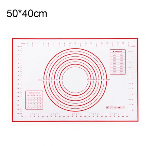 Mjuk silikon non-stick knådning rullande degmatta hög temperaturbeständighet bakplatta bakmatta köksbaktillbehör: 50 x 40cm