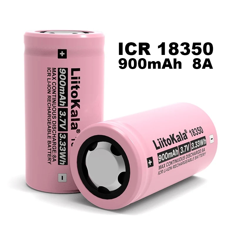 Liitokala ICR 18350 900mAh power rechargeable lithium battery 3.7V 8A power for electrical tools flashlight