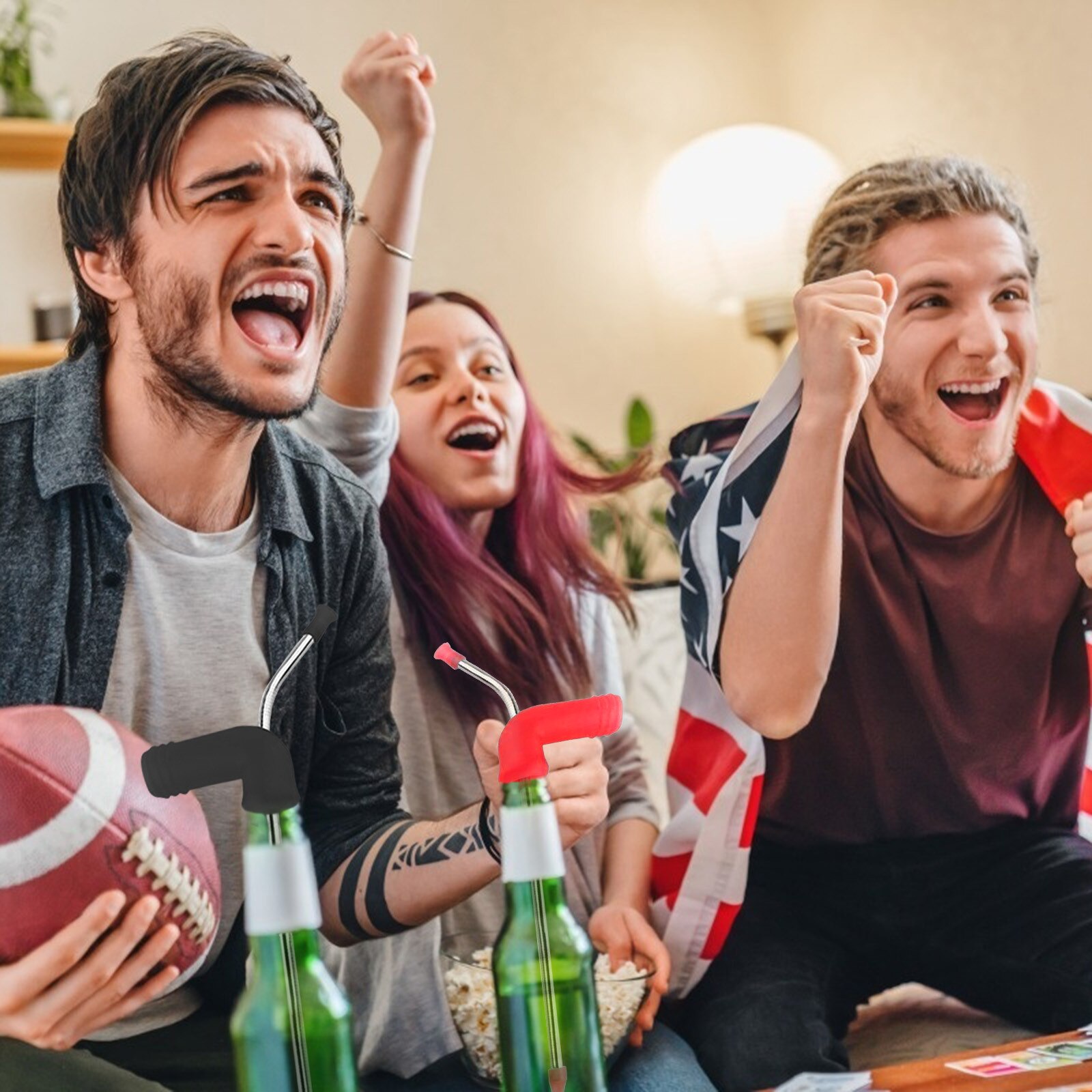 Party trinken spiel zubehör Tragbare Bahre Schnorchel Gerät Sicher Unterhaltung Tragbare Gerade Stroh Stil Trinken Trichter