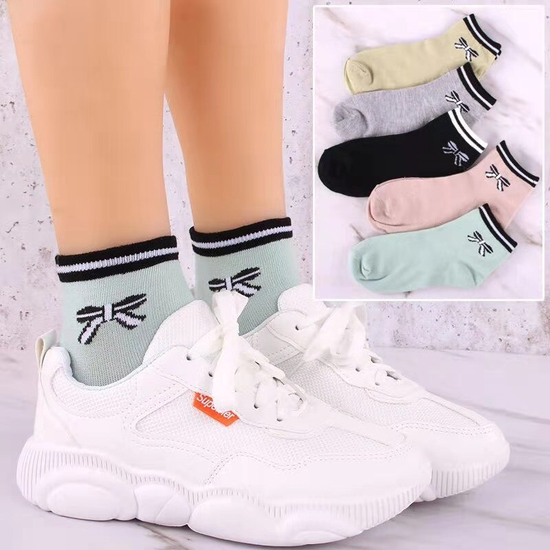 5pair Colorful Fruit Invisible Short Woman Sweat Summer Comfortable Cotton Girl Women's Boat Socks Ankle Low Female: socks 04