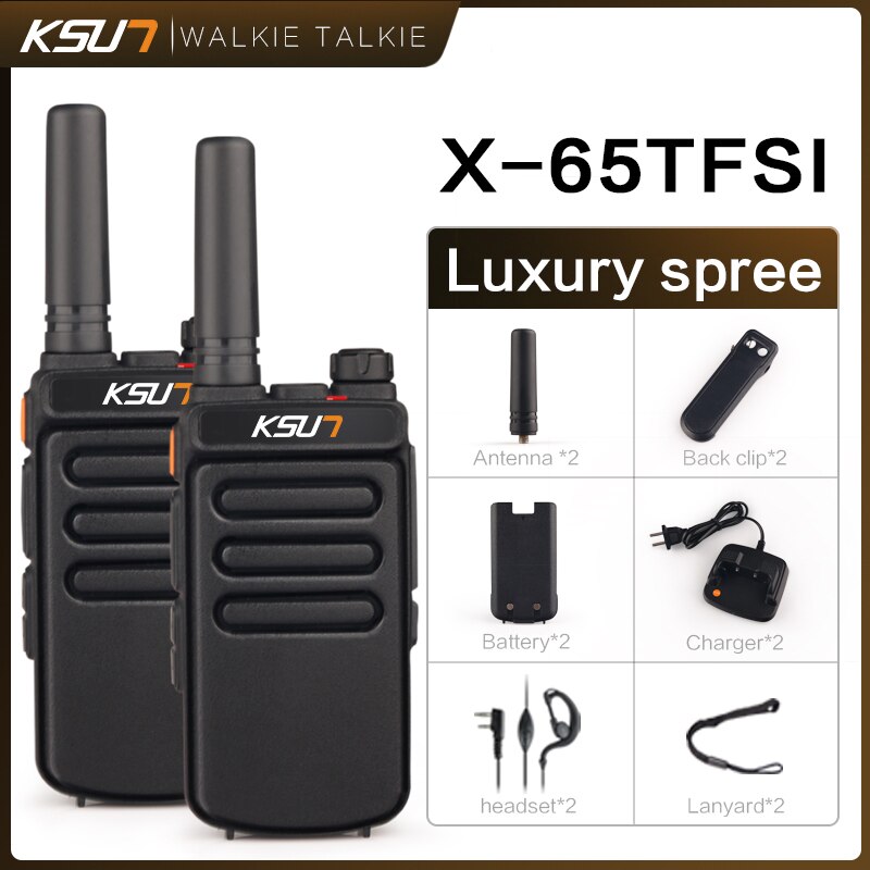 2PCS Walkie Talkie Mini Powerful Ham Radio Station Comunicador UHF Two-Way Radio Portable Transmitter Receiver KSUN X65 Talkie: 2PCS KSUNX65