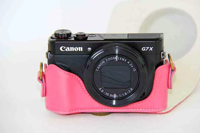 Funda de cuero PU para cámara Canon powershot G7XII G7X II G7X Mark II con correa para el hombro, 4 colores a elegir