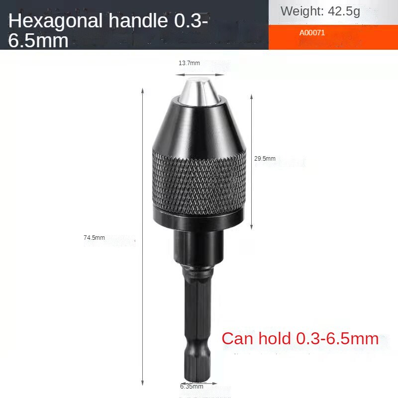 -Selling Fast Three-Claw Chuck Hexagonal Handle Electric Drill Conversion Joint Twist Drill Chuck Electric Grinder Drill Chuc: indigo