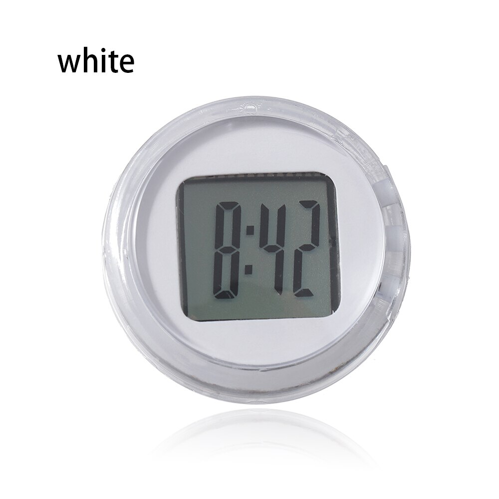 Mini relojes para motocicleta, reloj Digital resistente al agua con soporte para motocicleta, estilismo para coche, 1 ud.: Blanco