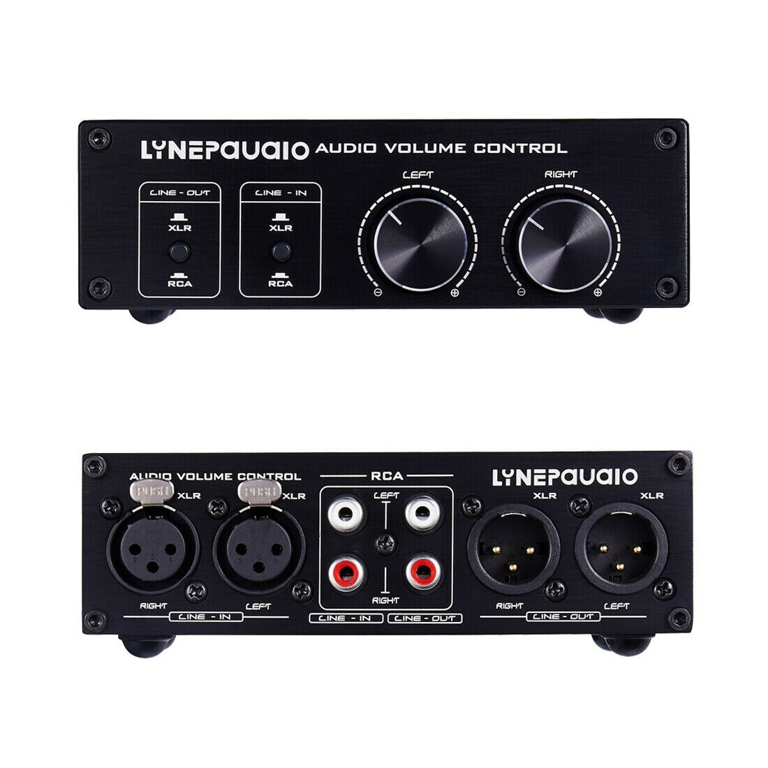 2-In-2-Out Analoge Audio Switcher Box Xlr/Rca Met Volumeregeling Passieve Voorversterker